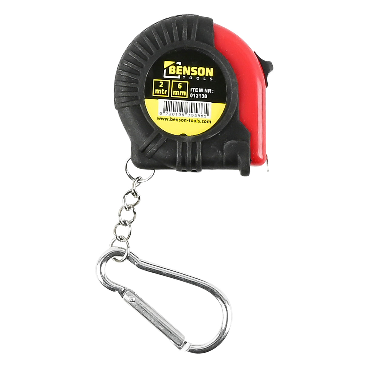Measuring tape rubber with carabine hook 2 m x 6 mm