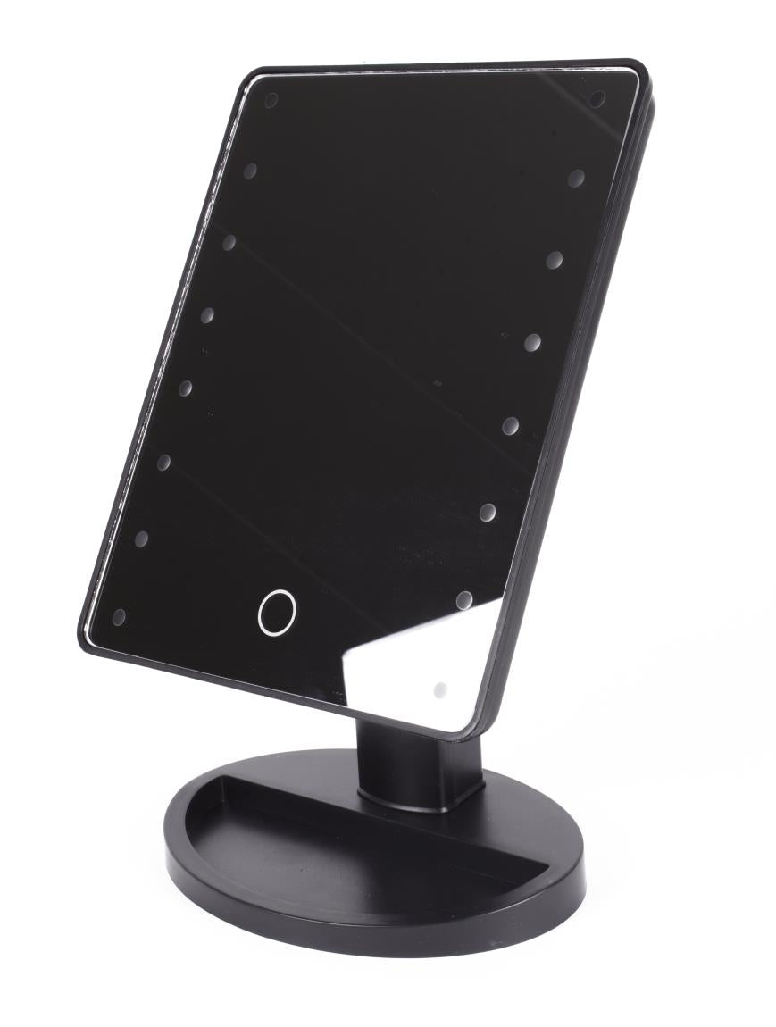 Miroir make-up 16 LED dimmable noir