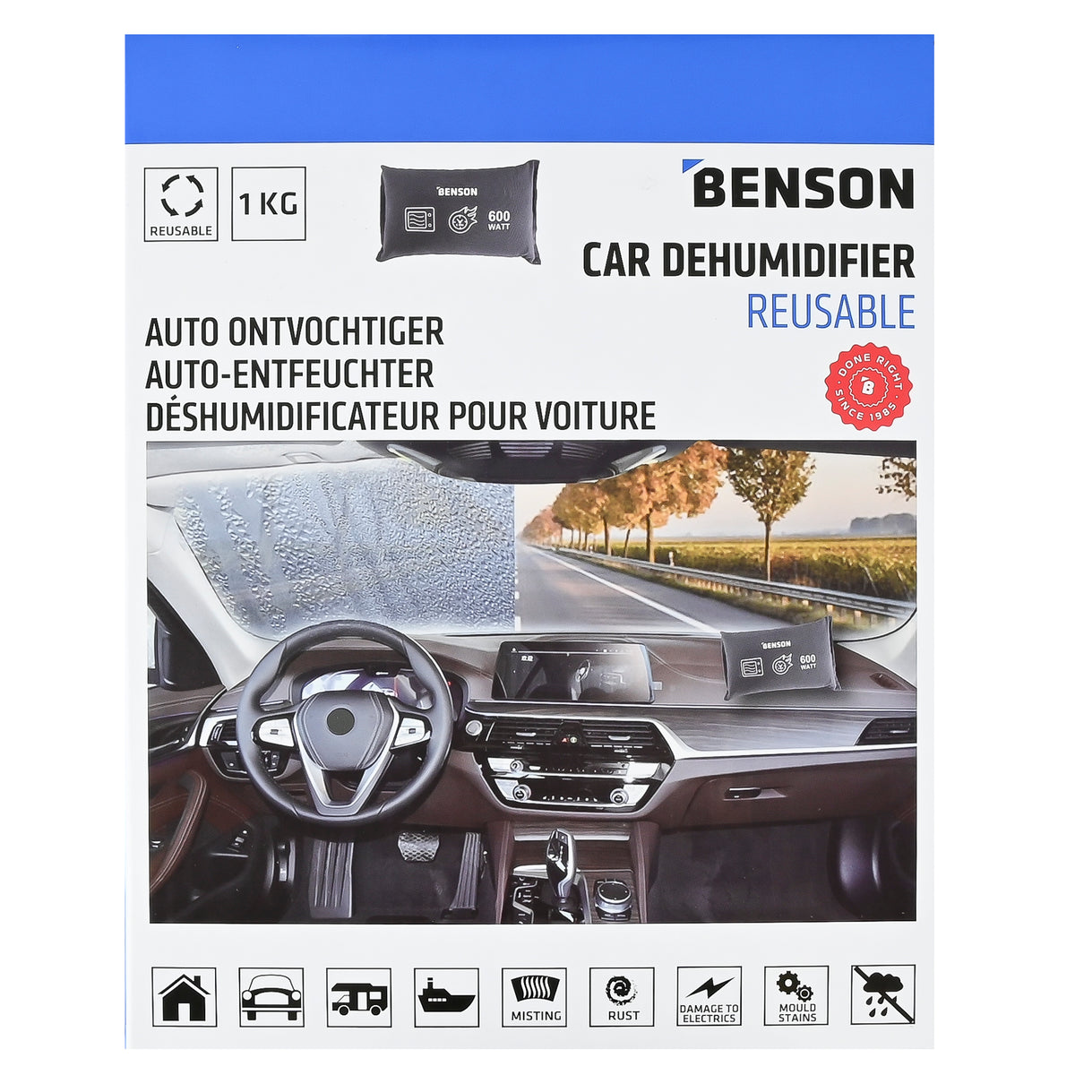 Déshumidificateur pour voiture reutilisable 1 kg