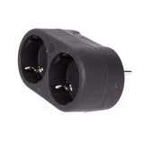Steckdosenadapter 2-fach + SK (horizontal) schwarz