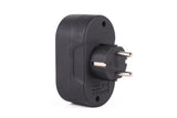 Steckdosenadapter 2-fach + SK (horizontal) schwarz