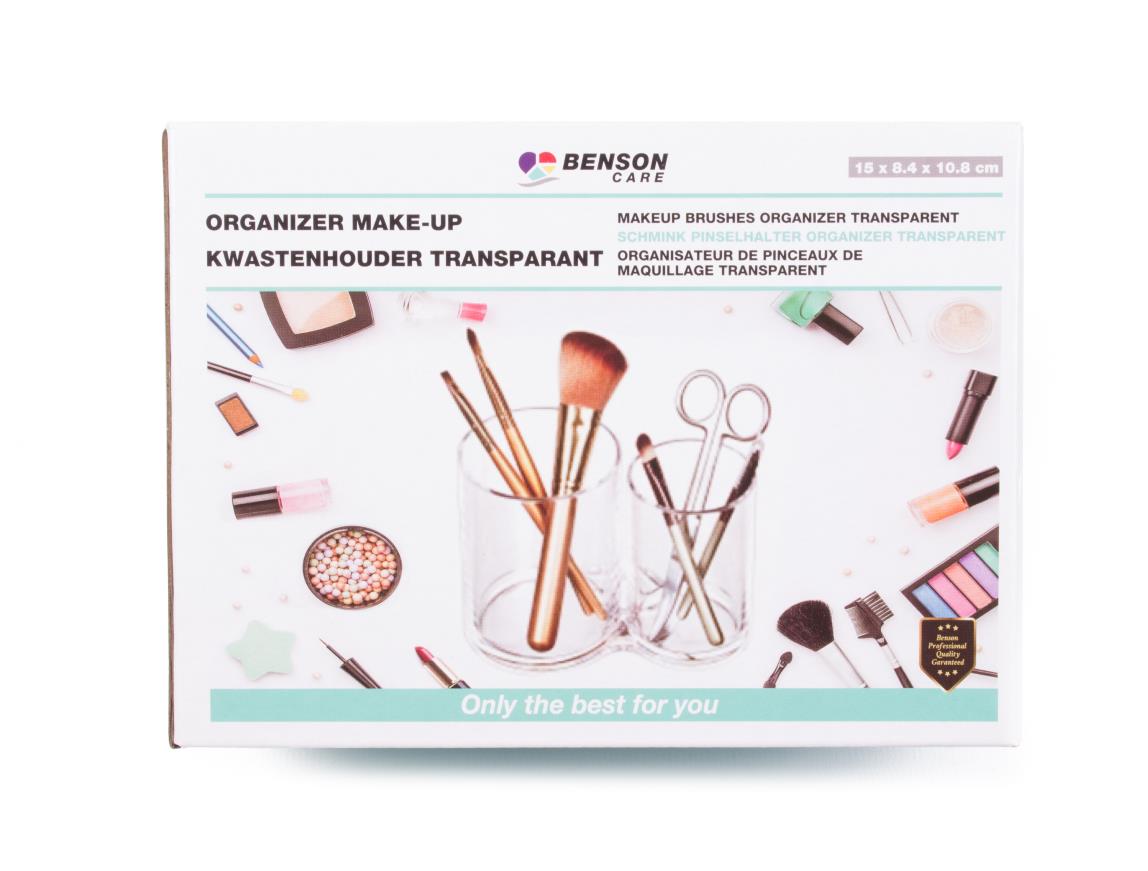 Makeup brushes organizer transparent