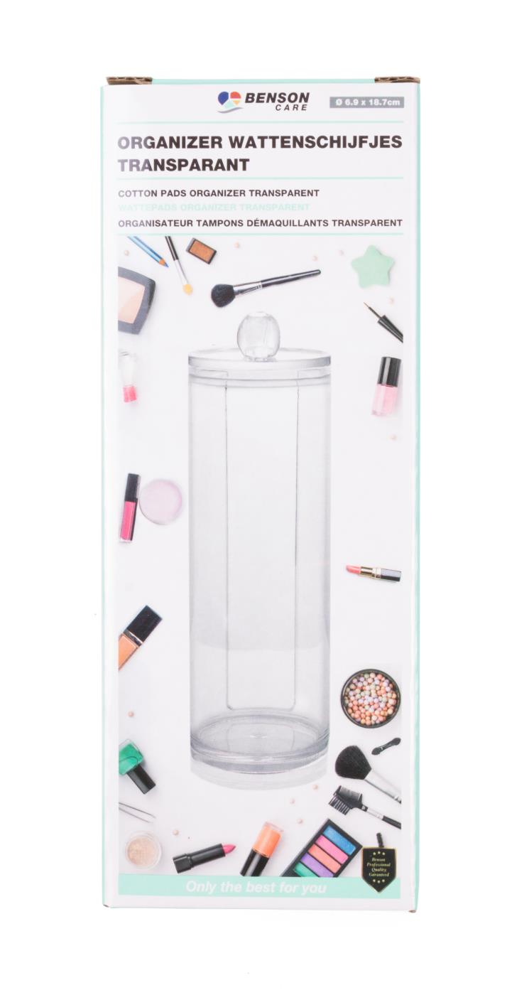 Cotton pads organizer transparent
