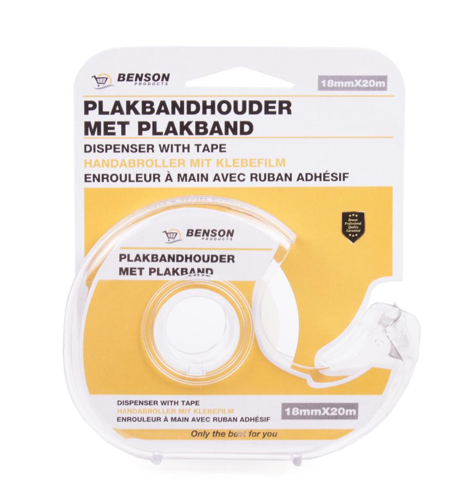 Handheld tape dispenser with tape 18 mm x 20 m