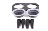 Pet food bowls foldable in holder