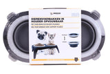 Pet food bowls foldable in holder