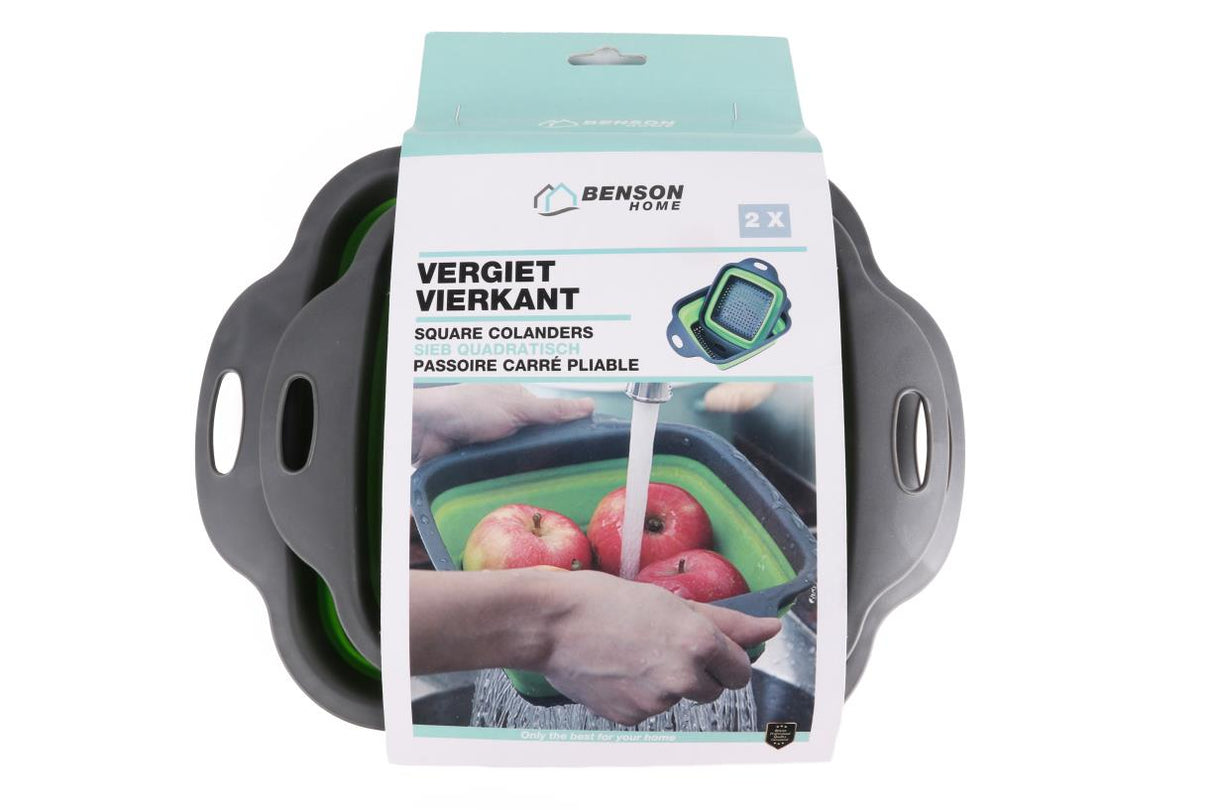Sieb faltbar quadratisch 2-tlg Silikon