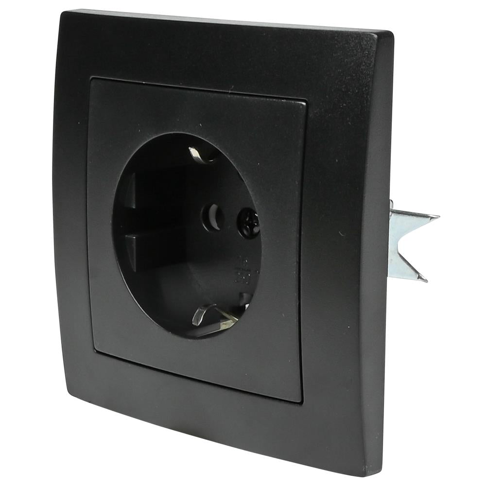 Stopcontact RA inbouw zwart