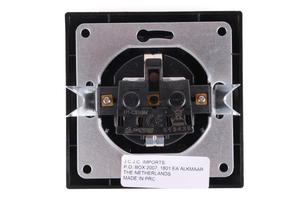 Stopcontact RA inbouw met USB-A/C zwart