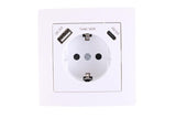 Stopcontact RA inbouw met USB-A/C wit