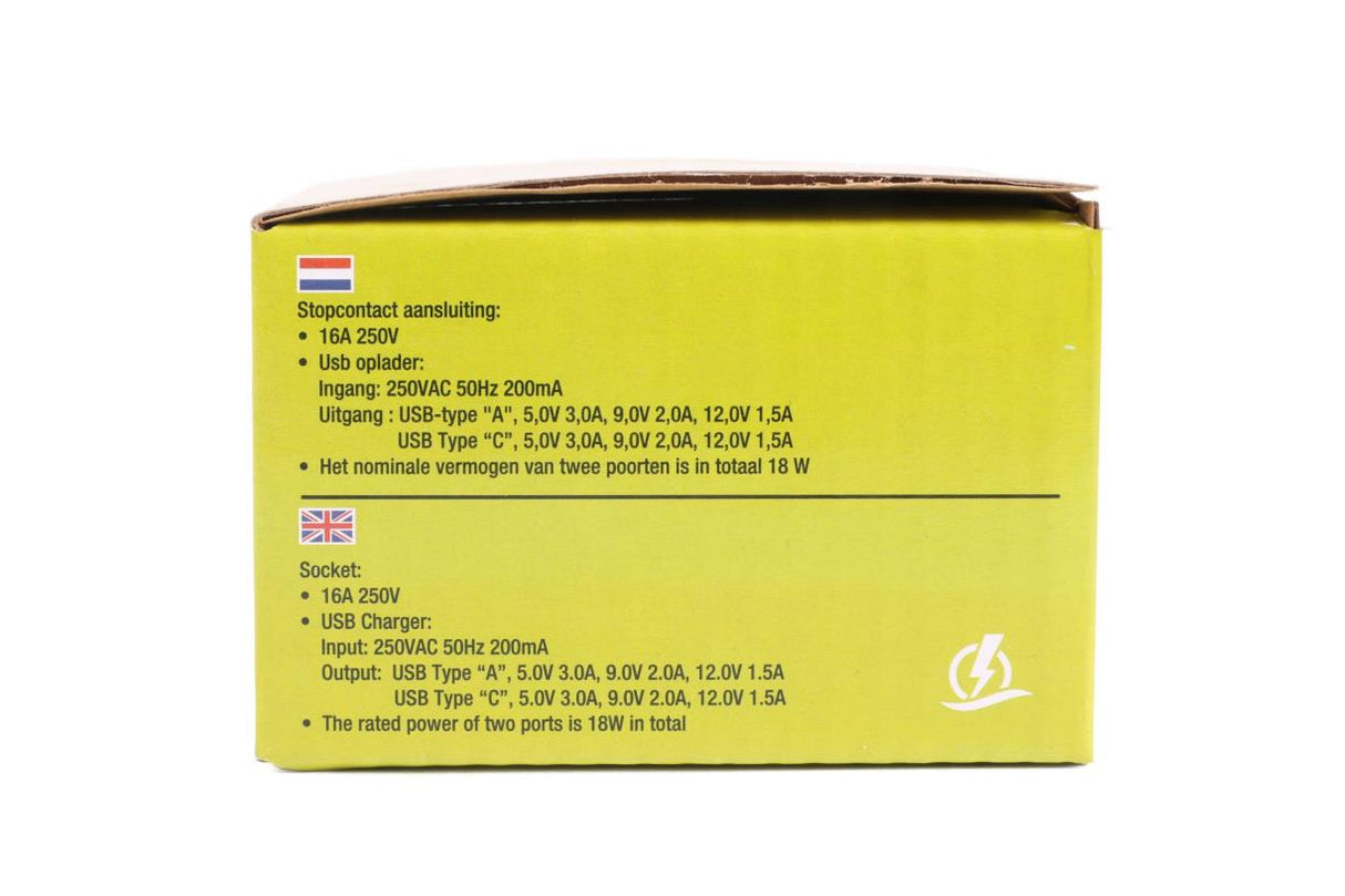 Stopcontact RA inbouw met USB-A/C wit