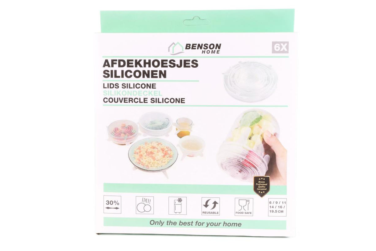Afdekhoesjes siliconen rekbaar 6 dlg