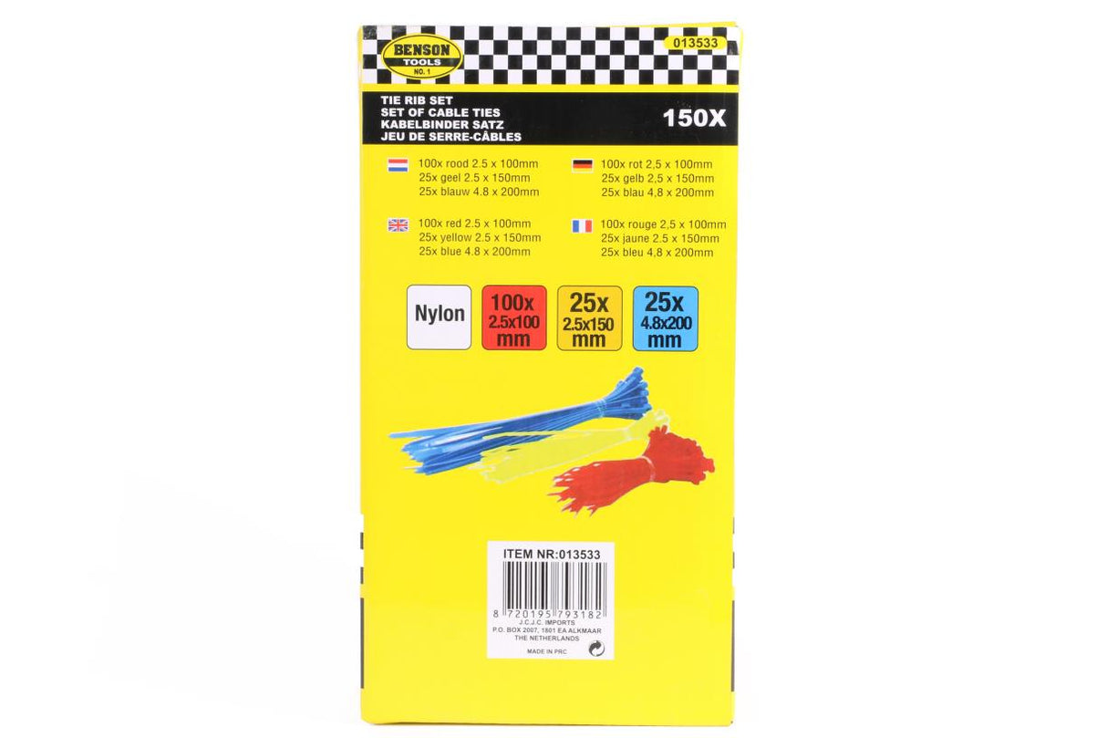Kabelbinders 150 dlg mix