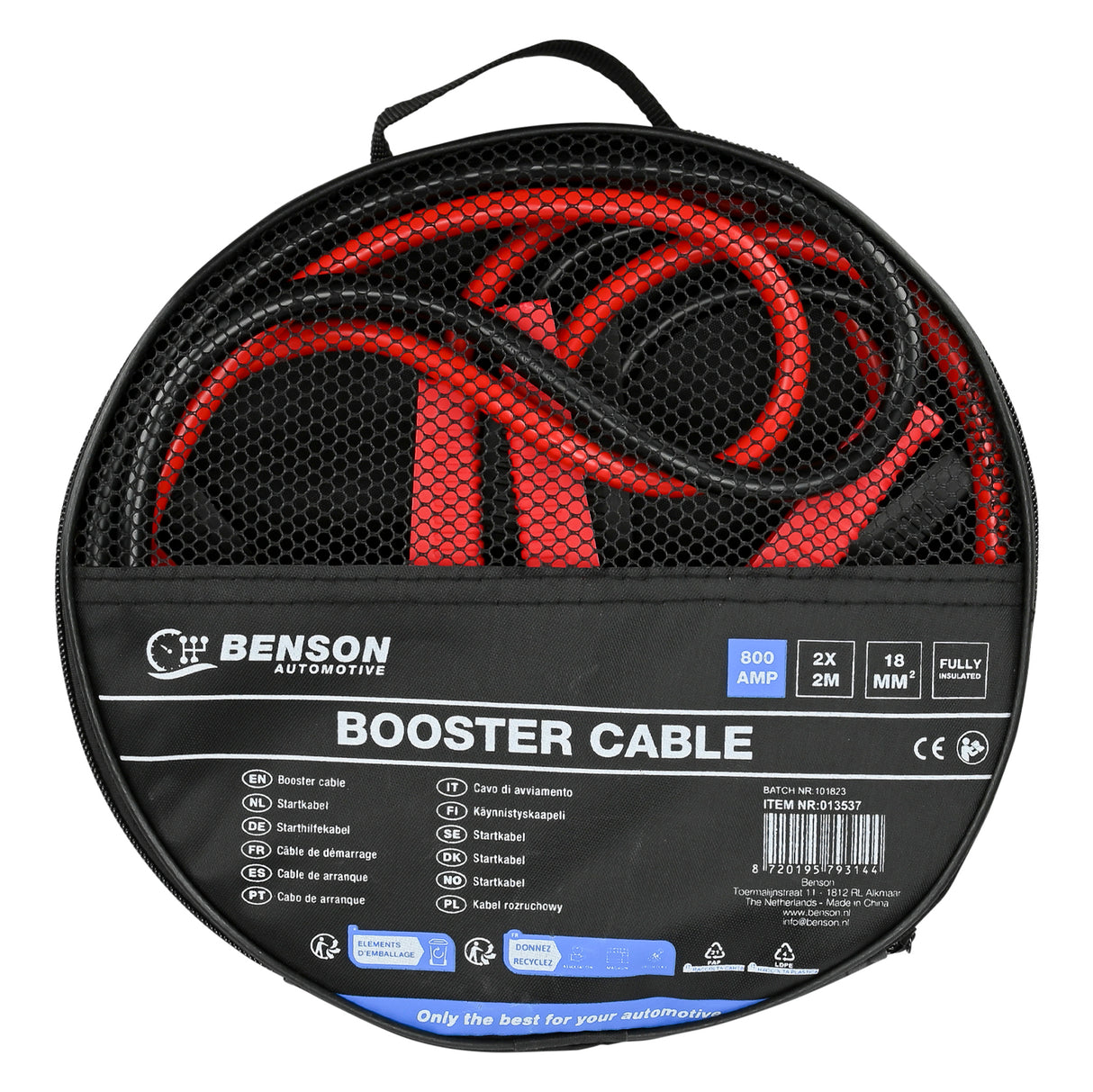 Starthilfekabel 800A + Tasche 2 m Kabel