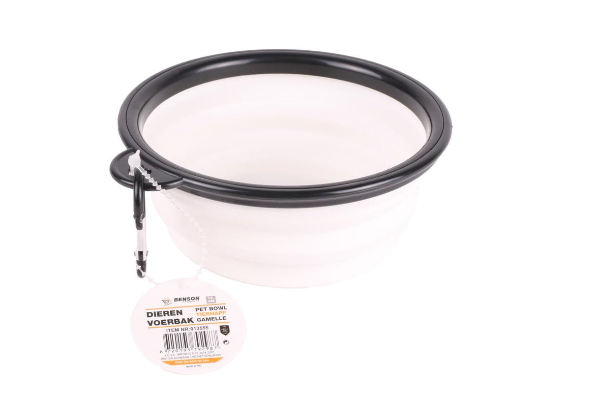 Pet bowl foldable 13 cm white