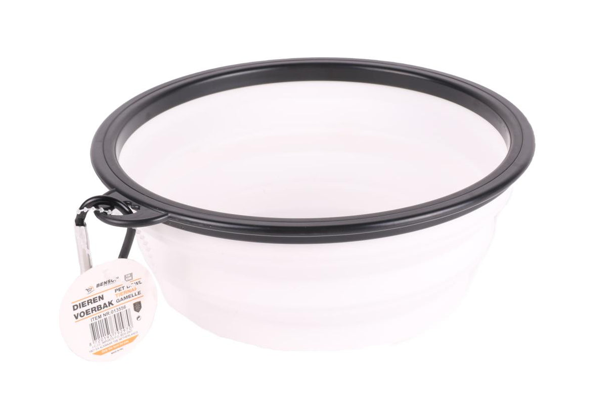 Pet bowl foldable 19 cm white