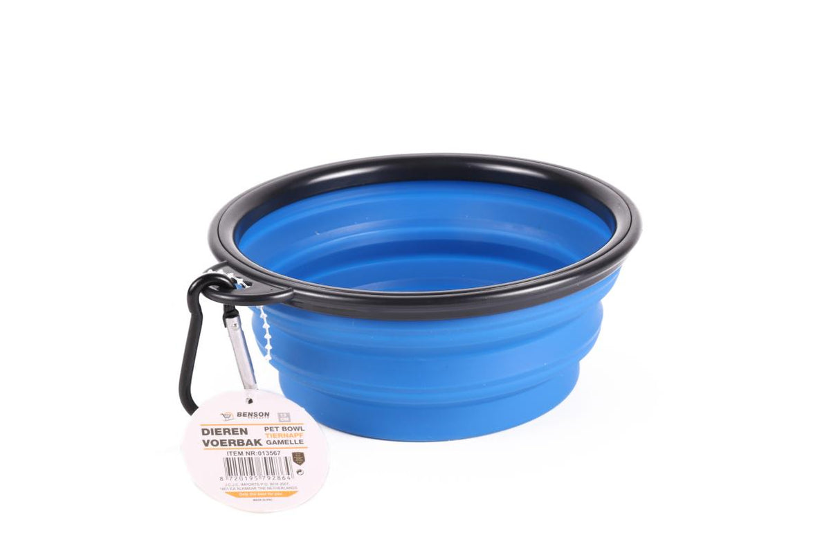 Pet bowl foldable 13 cm blue