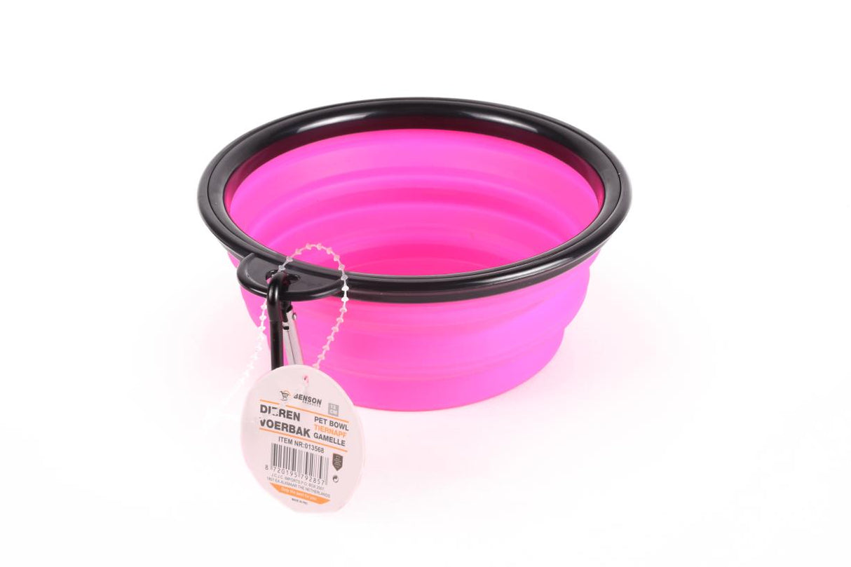 Pet bowl foldable 13 cm pink