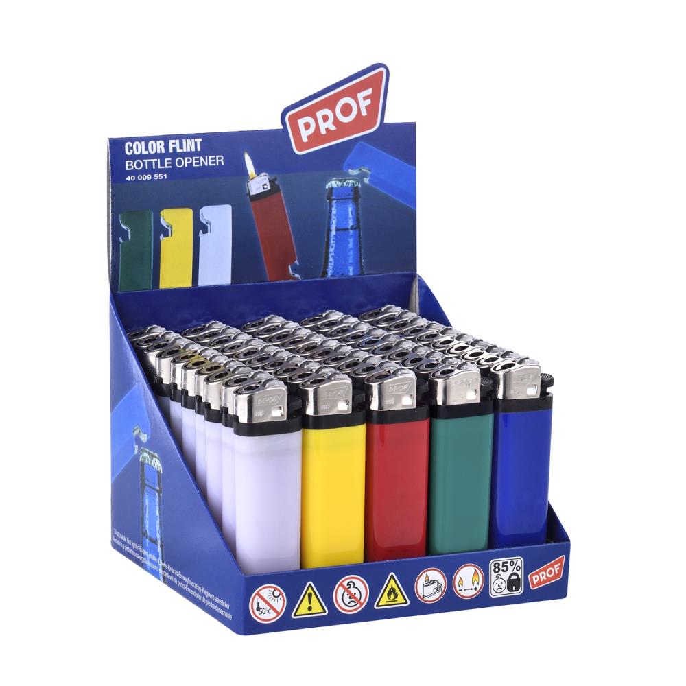 Aansteker flint color met flessenopener