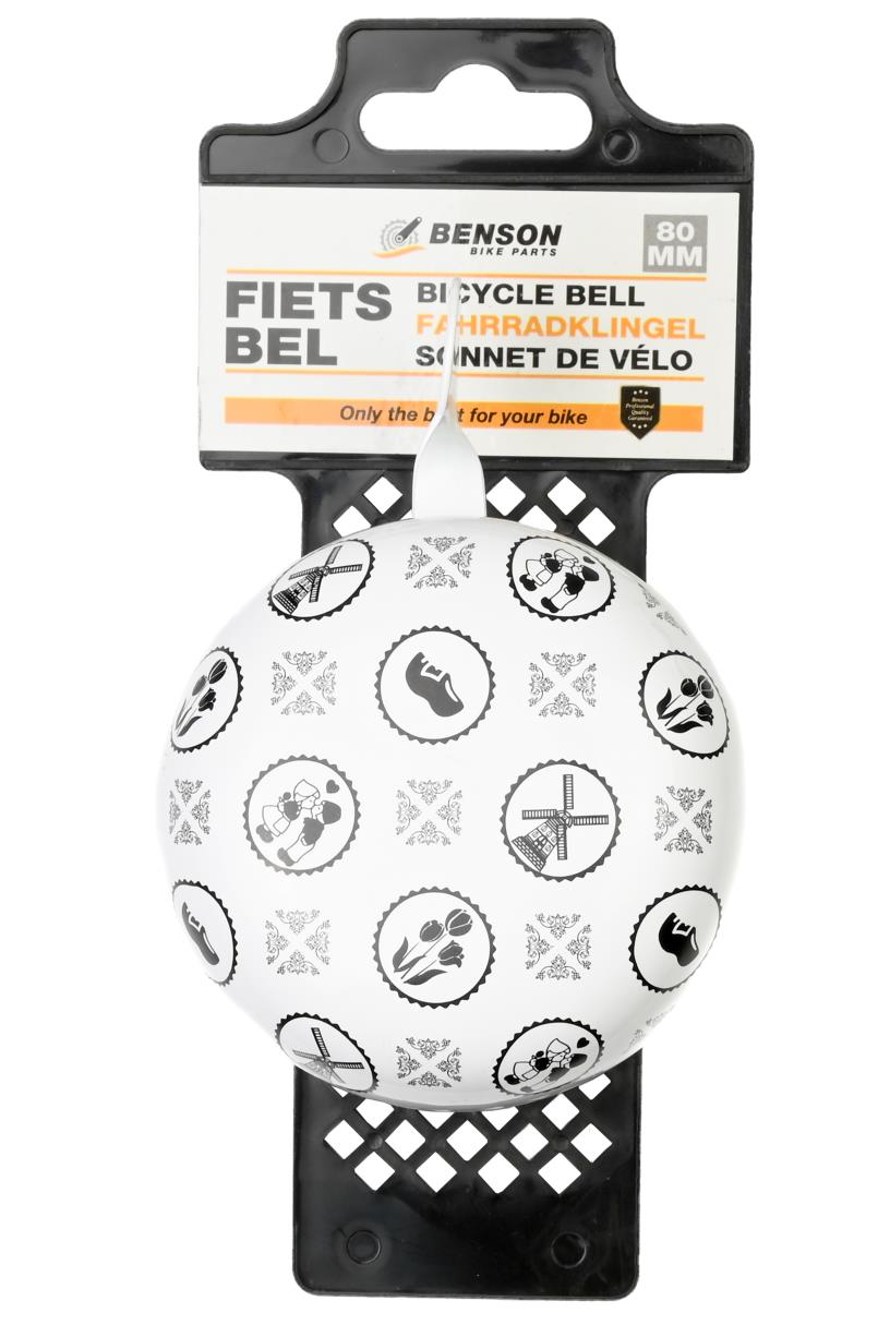 Fietsbel ding-dong 80 mm holland zwart