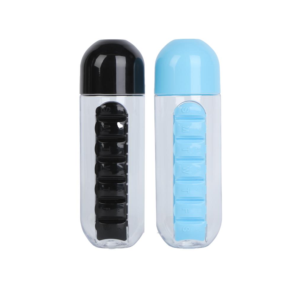 Bouteille avec pilulier 600 ml mix