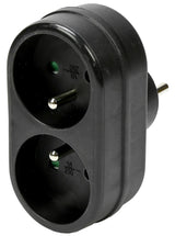 Steckdosenapapter A-Pin 2-fach schwarz