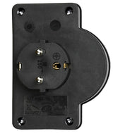 Socket type E + switch duo black