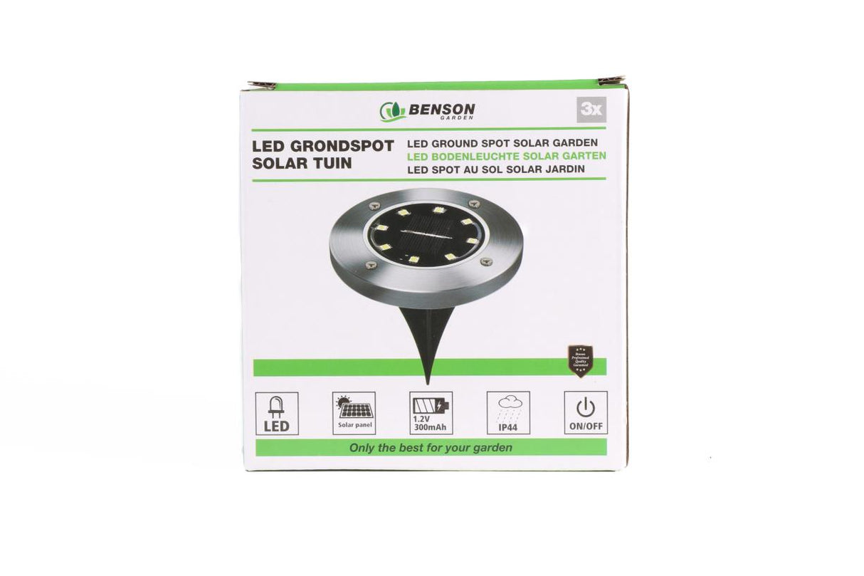 Led spot au sol solar jardin IP44 3 pcs