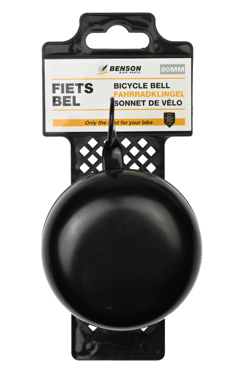 Fietsbel ding-dong 80 mm mat zwart
