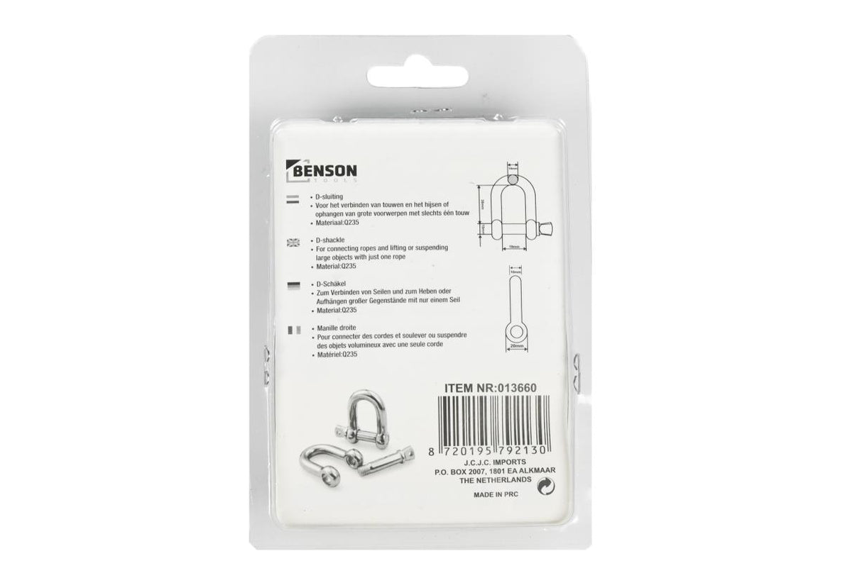 D-shackle 10 mm 2 pcs
