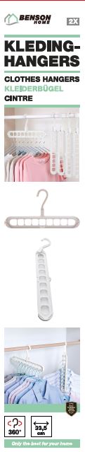 Clothes hangers 9-in-1 white
