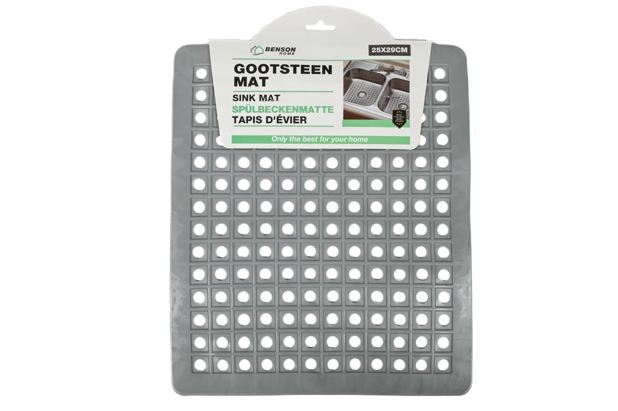 Tapis d'évier PVC carré gris