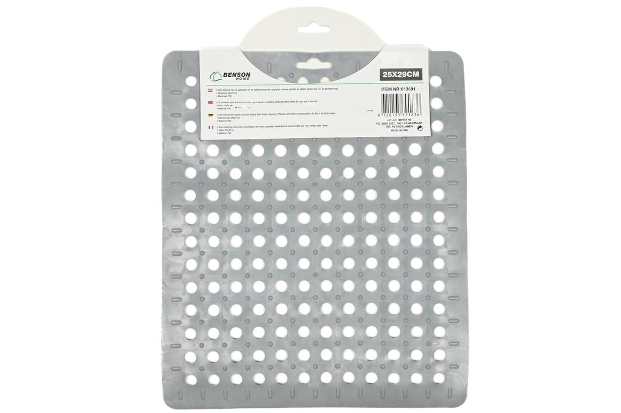 Tapis d'évier PVC carré gris