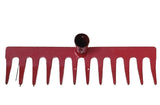 Rateau 12 dents métal rouge