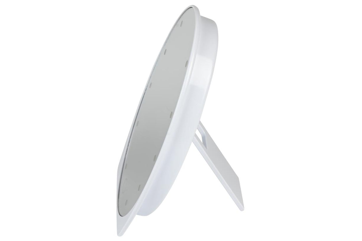 Miroir make-up 8 LED avec miroir grossissant blanc
