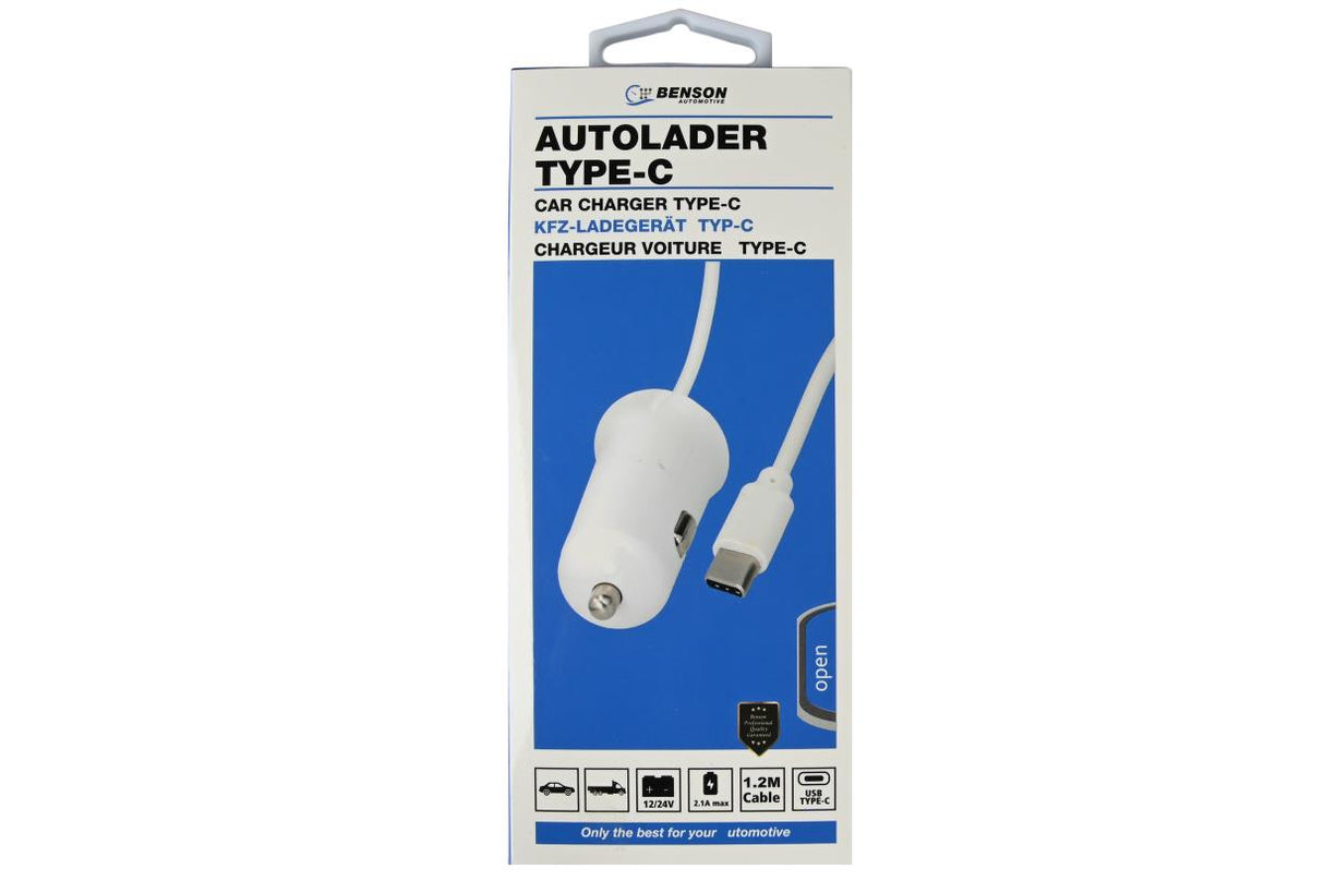 Autolader type-c kabel 1.2 mtr 12-24V