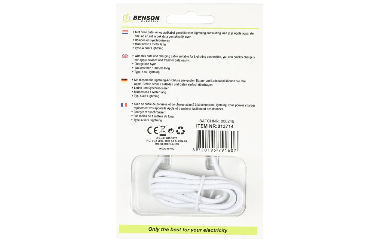 Cable USB lightning 1 m