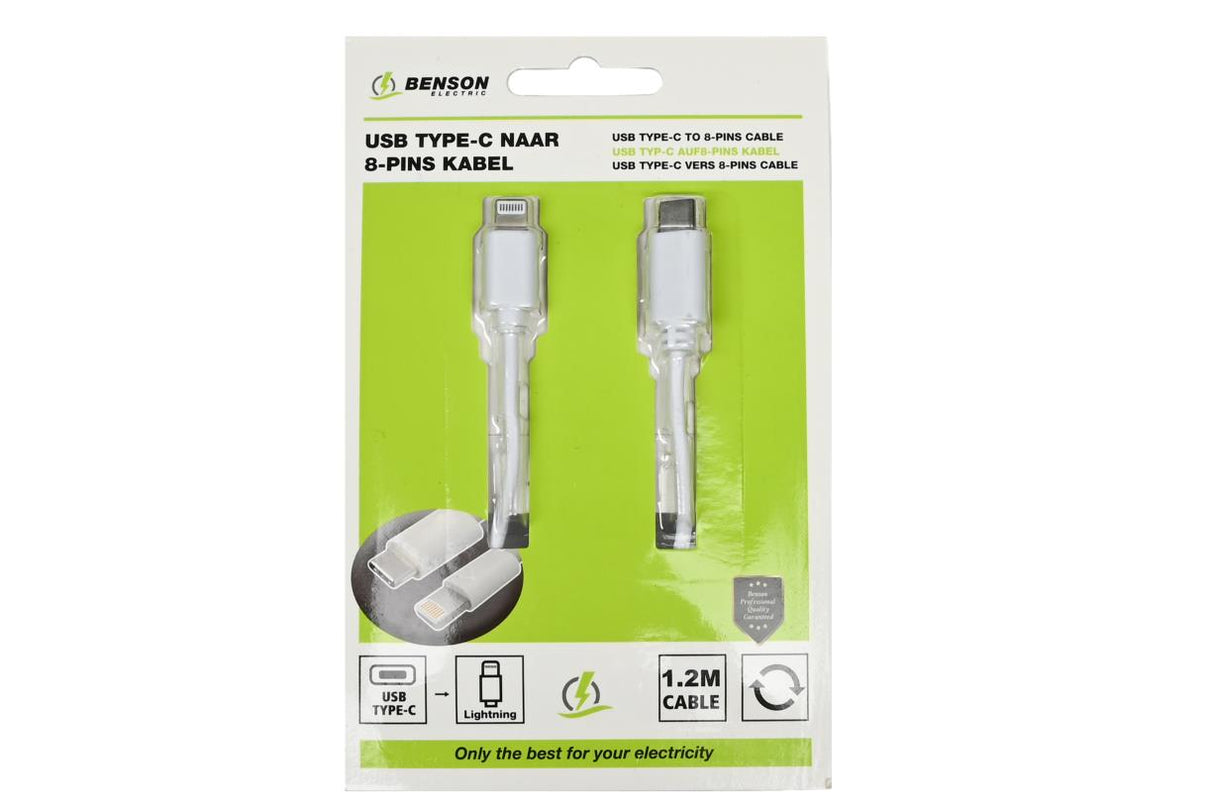 USB type-C naar lightning kabel 1.2 mtr