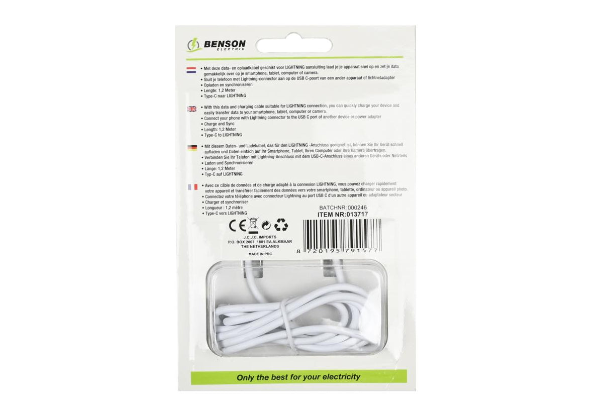 USB type-C naar lightning kabel 1.2 mtr