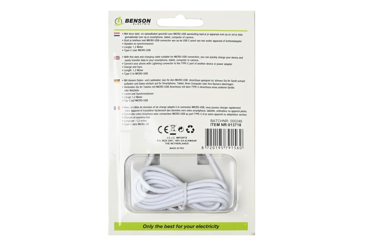 USB type-C to micro USB cable 1.2 m