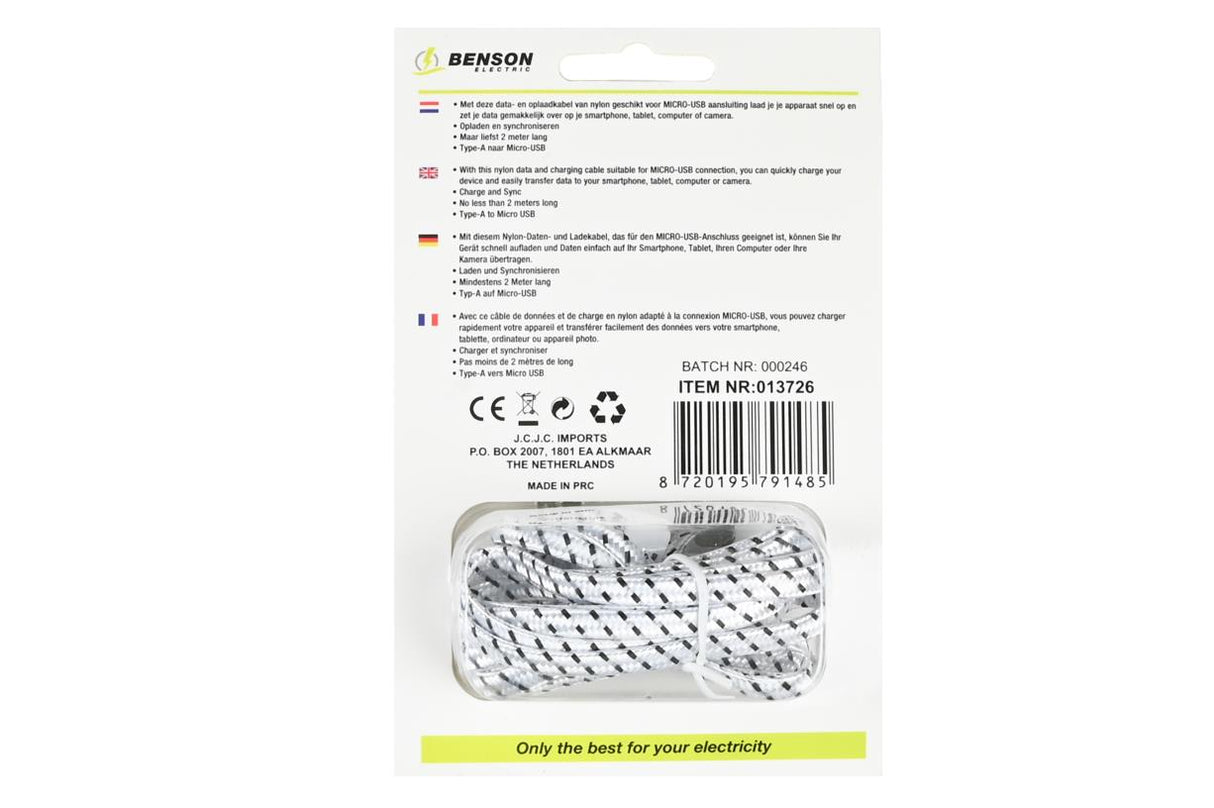 USB-Kabel Micro USB 2 m Nylon