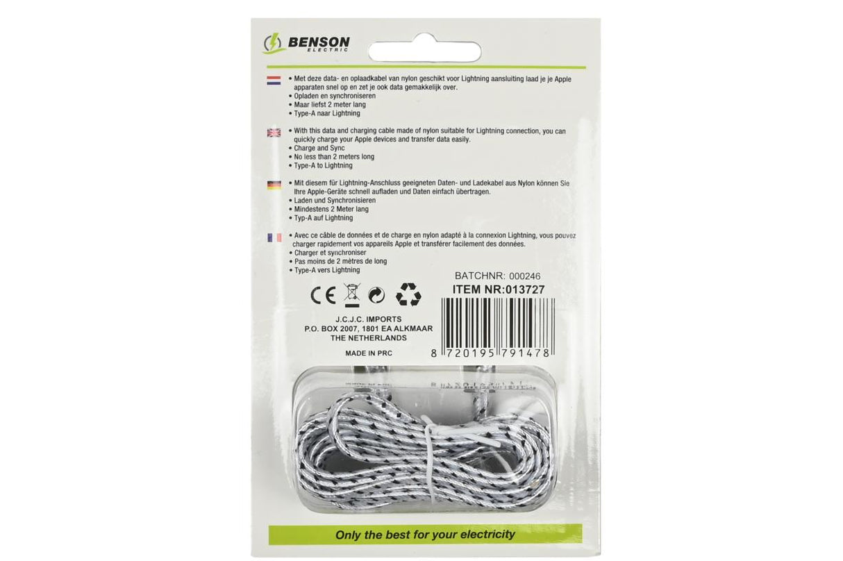USB-Kabel Lightning 2 m Nylon