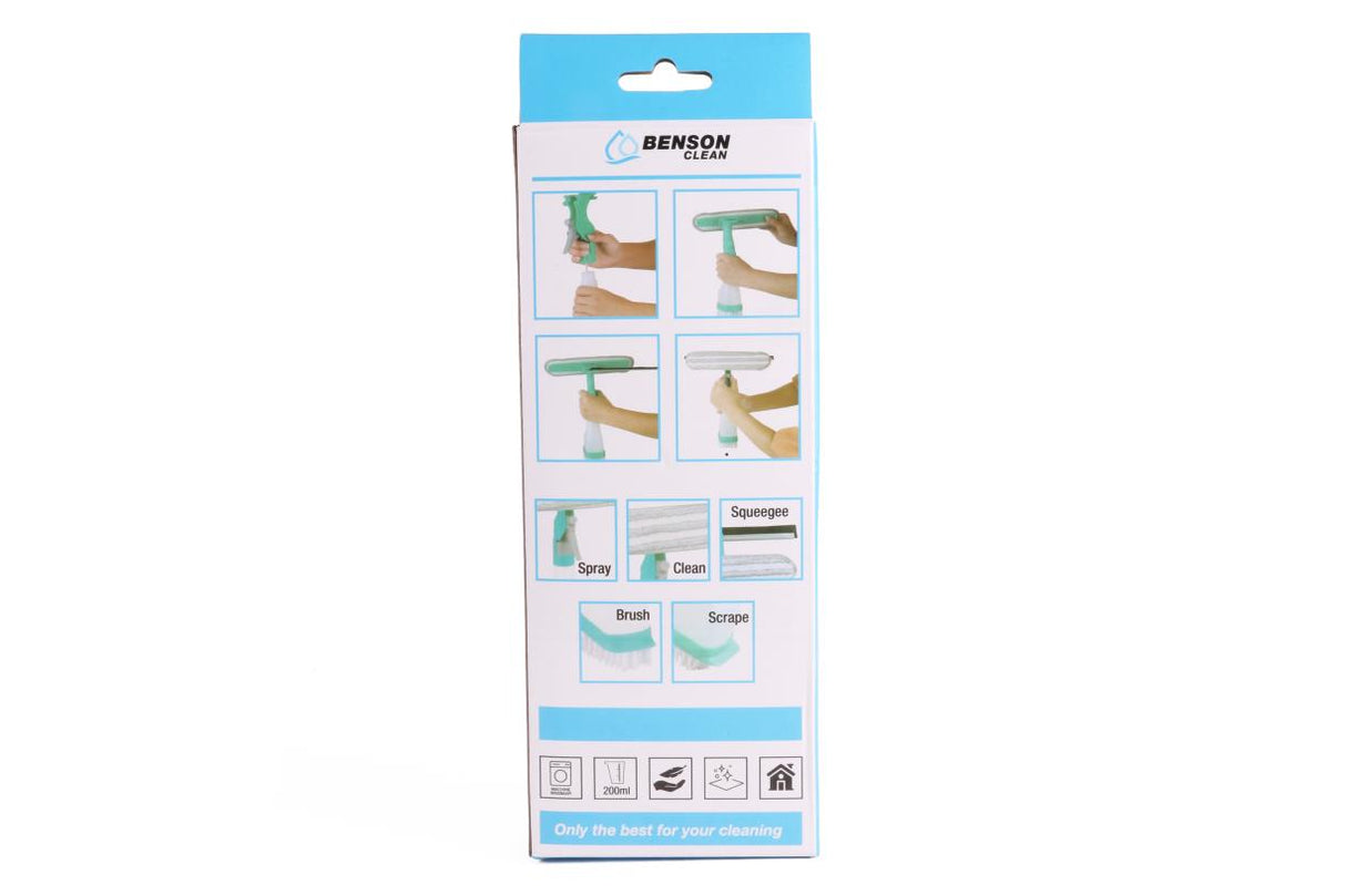 Window squeegee spray 5-in-1