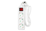 Extension socket 3-way + earth + switch 1 m