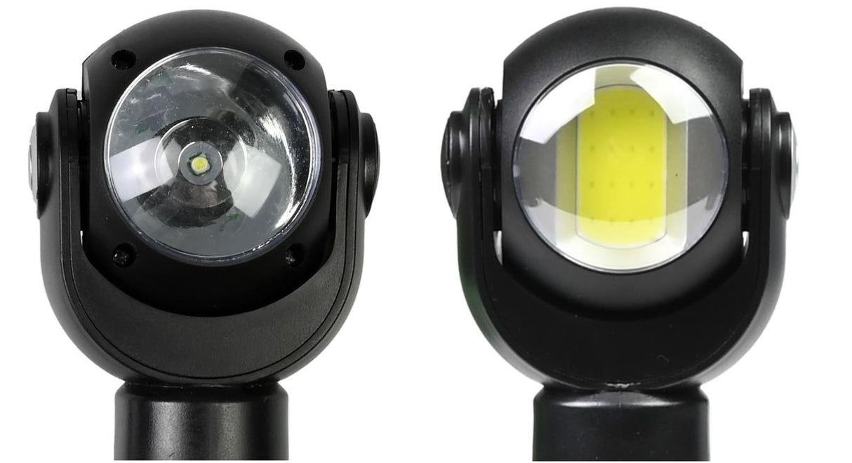 LED flashlight + rotary head + COB alu