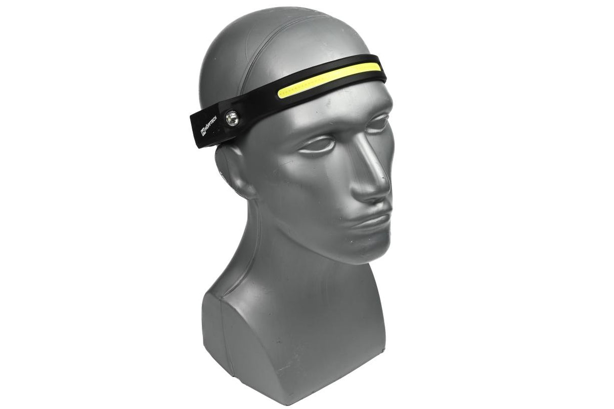 Lampe frontale silicone 3W LED + COB rechargeable + PIR