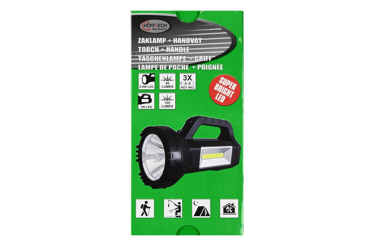 Lampe de poche 1W LED + COB + poignée