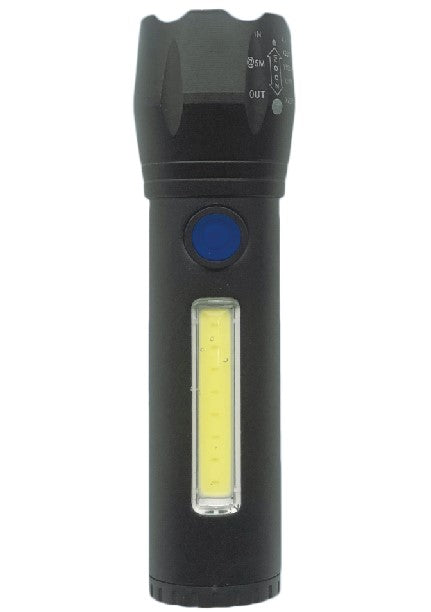Lampe de poche tactique LED + COB rechargeable 116 mm