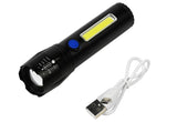 Torch tactical LED + COB rechargeable 116 mm