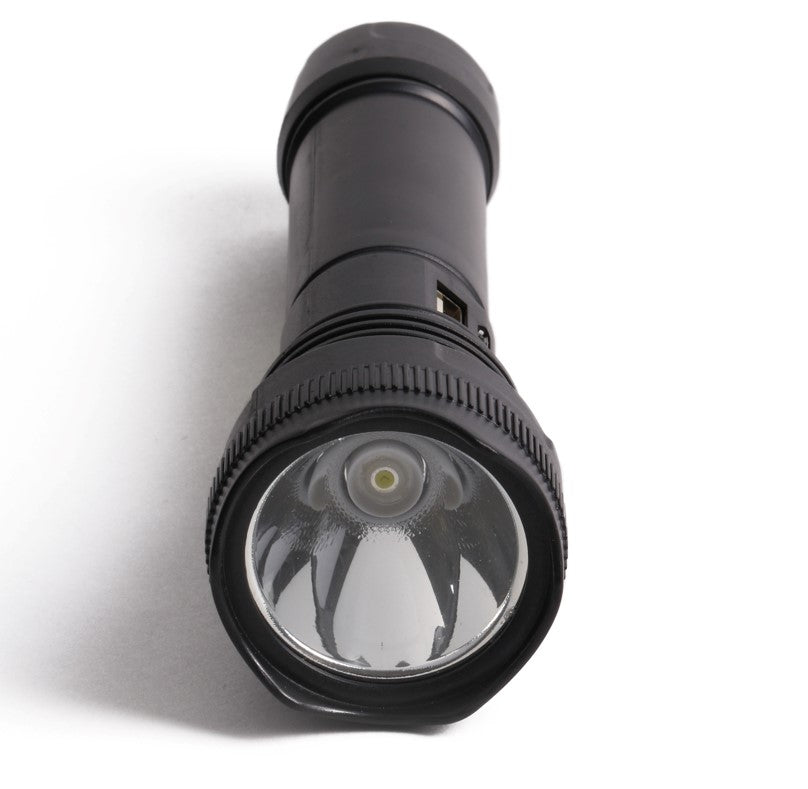 Zaklamp 1W LED + 3W COB oplaadbaar zwart